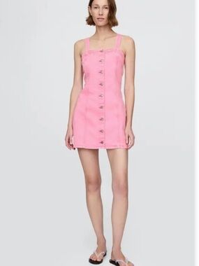 GAP Pink Denim Button-Front Dress NWT